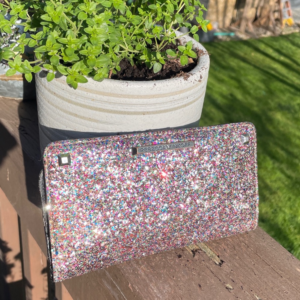 Rebecca Minkoff Glitter Studded Bifold Wallet